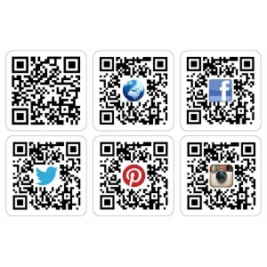 QR Code Printed Stickers - 25mm Sticky Labels with optional logo