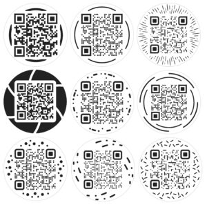 QR Code Circular Printed Stickers Sticky Round Colour Labels Size 37mm Circle