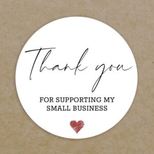 Thank You For Supporting My Business Circle labels Printed Personalised Round Stickers