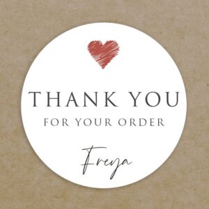 Thank You For Your Order Circle labels Printed Personalised Business Round Stickers