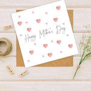Happy Mother's Day Card Printed Personalised Card with Kraft Envelope Wife Girlfriend