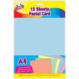 ARTBOX A4 Pastel Coloured Card (Blue, Green, Orange, Pink & Yellow) 15 Sheets