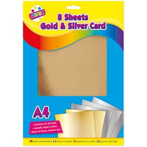ARTBOX A4 Metallic Gold + Silver Card 8 Sheets (4 Gold & 4 Silver Sheets)