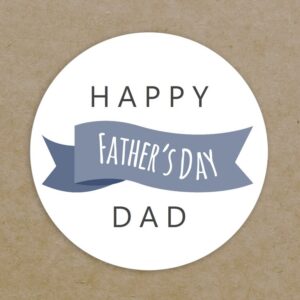 Happy Father's Day Circle Labels Printed Personalised Round Stickers