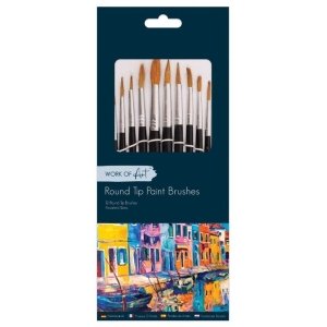 Work Of Art 12 Round Tip Artist Paint Brushes Professional Painting Brush Set