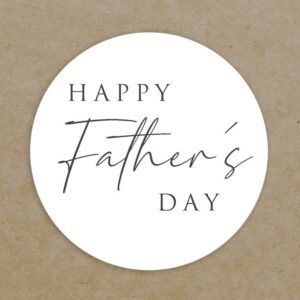 Happy Father's Day Circle Labels Printed Personalised Round Stickers