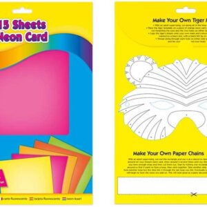 ARTBOX A4 Neon Coloured Card (Pink, Green, Orange & Yellow) 15 Sheets