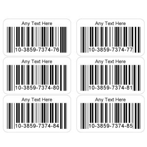 ITF Barcode Number Stickers 1000, 4000, 20000 Unique Personalised Sticky Labels